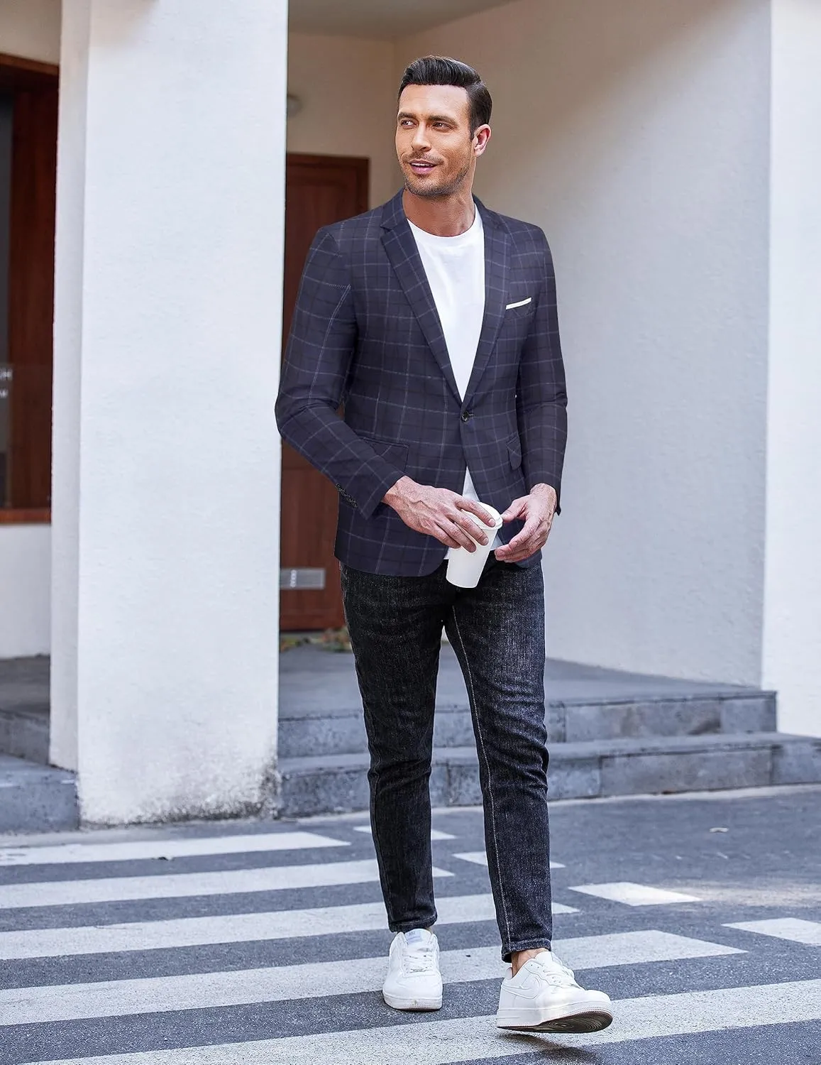 COOFANDY Men's Slim Fit Casual Blazers Lightweight Sport Coats One Button Suit Jackets