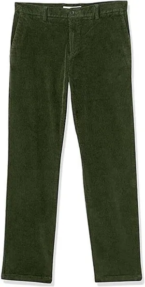 Corduroy Pants Men Solid Business Dress Pants Casual Straight Legs Elastic Waist Suit Trousers Fashion Spring Pants