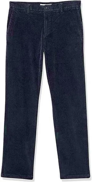 Corduroy Pants Men Solid Business Dress Pants Casual Straight Legs Elastic Waist Suit Trousers Fashion Spring Pants