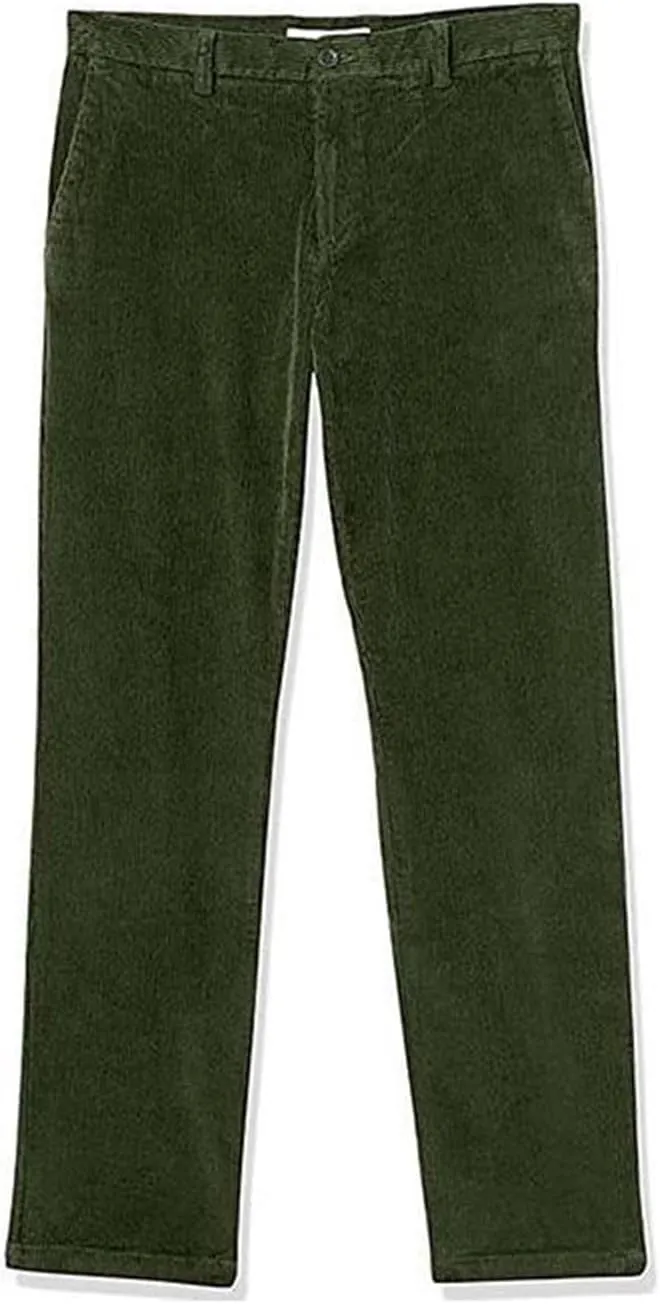 Corduroy Pants Men Solid Business Dress Pants Casual Straight Legs Elastic Waist Suit Trousers Fashion Spring Pants