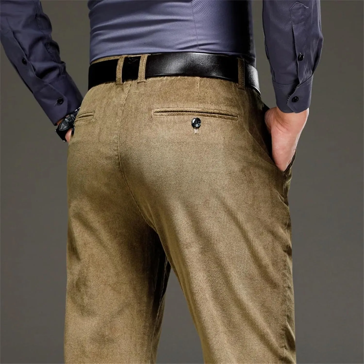 Corduroy Pants Men Winter Business Casual Trousers Clothing Man Office Classic Long Straight Pant Cotton Male