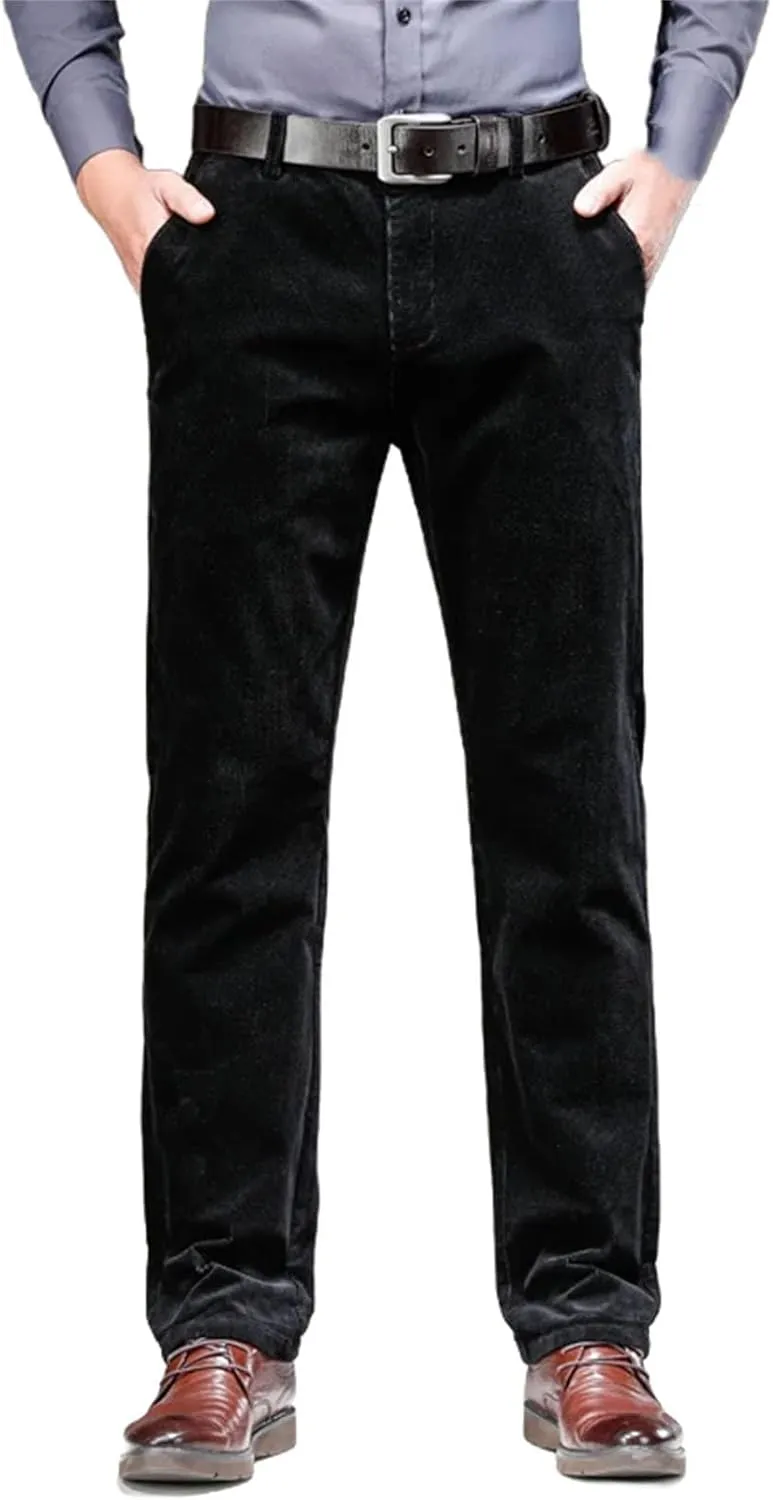 Corduroy Pants Men Winter Business Casual Trousers Clothing Man Office Classic Long Straight Pant Cotton Male