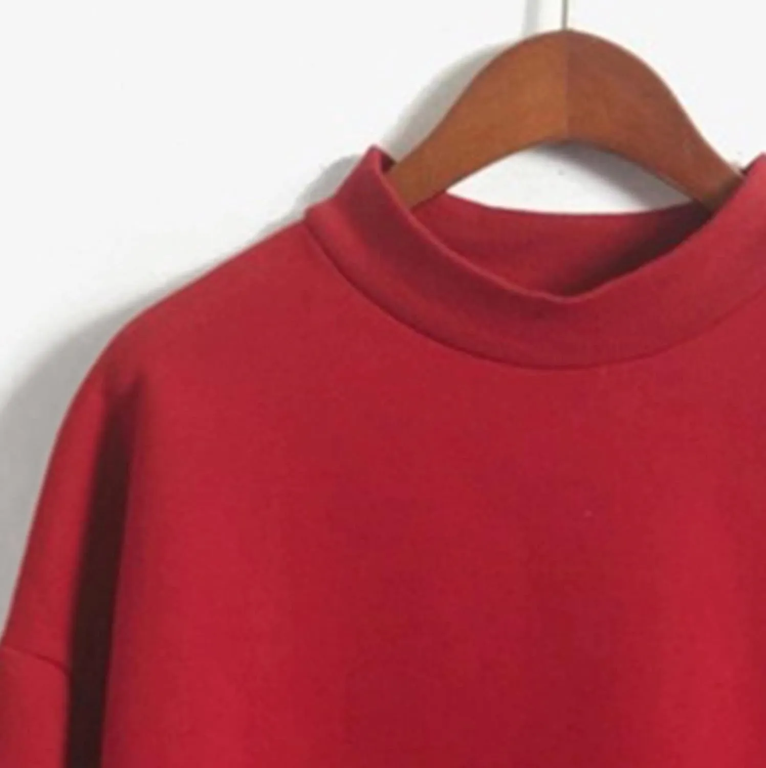Crewneck Long Sleeve Shirts Oneck Custom Logo Knitted Pullovers Thick Autumn Winter Loose Long Sleeve Tops 2024
