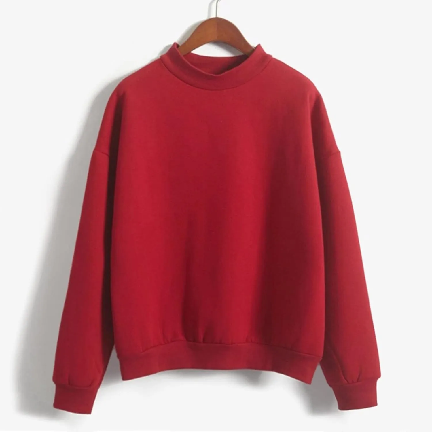 Crewneck Long Sleeve Shirts Oneck Custom Logo Knitted Pullovers Thick Autumn Winter Loose Long Sleeve Tops 2024