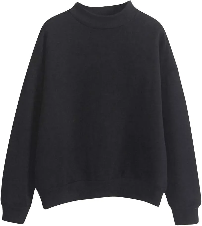 Crewneck Long Sleeve Shirts Oneck Custom Logo Knitted Pullovers Thick Autumn Winter Loose Long Sleeve Tops 2024