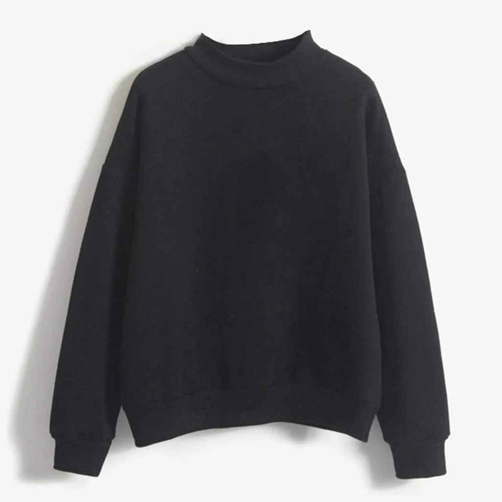 Crewneck Long Sleeve Shirts Oneck Custom Logo Knitted Pullovers Thick Autumn Winter Loose Long Sleeve Tops 2024
