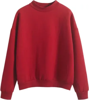 Crewneck Long Sleeve Shirts Oneck Custom Logo Knitted Pullovers Thick Autumn Winter Loose Long Sleeve Tops 2024