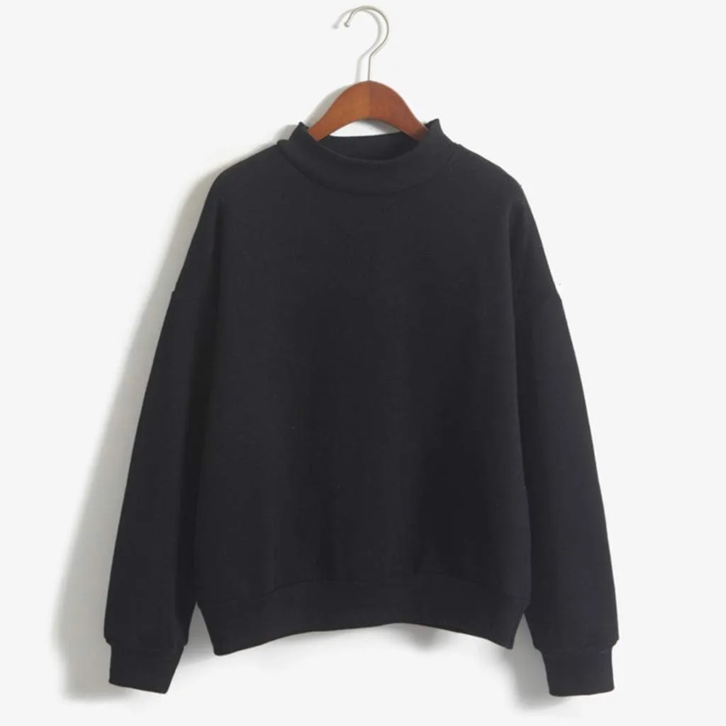 Crewneck Long Sleeve Shirts Oneck Custom Logo Knitted Pullovers Thick Autumn Winter Loose Long Sleeve Tops 2024
