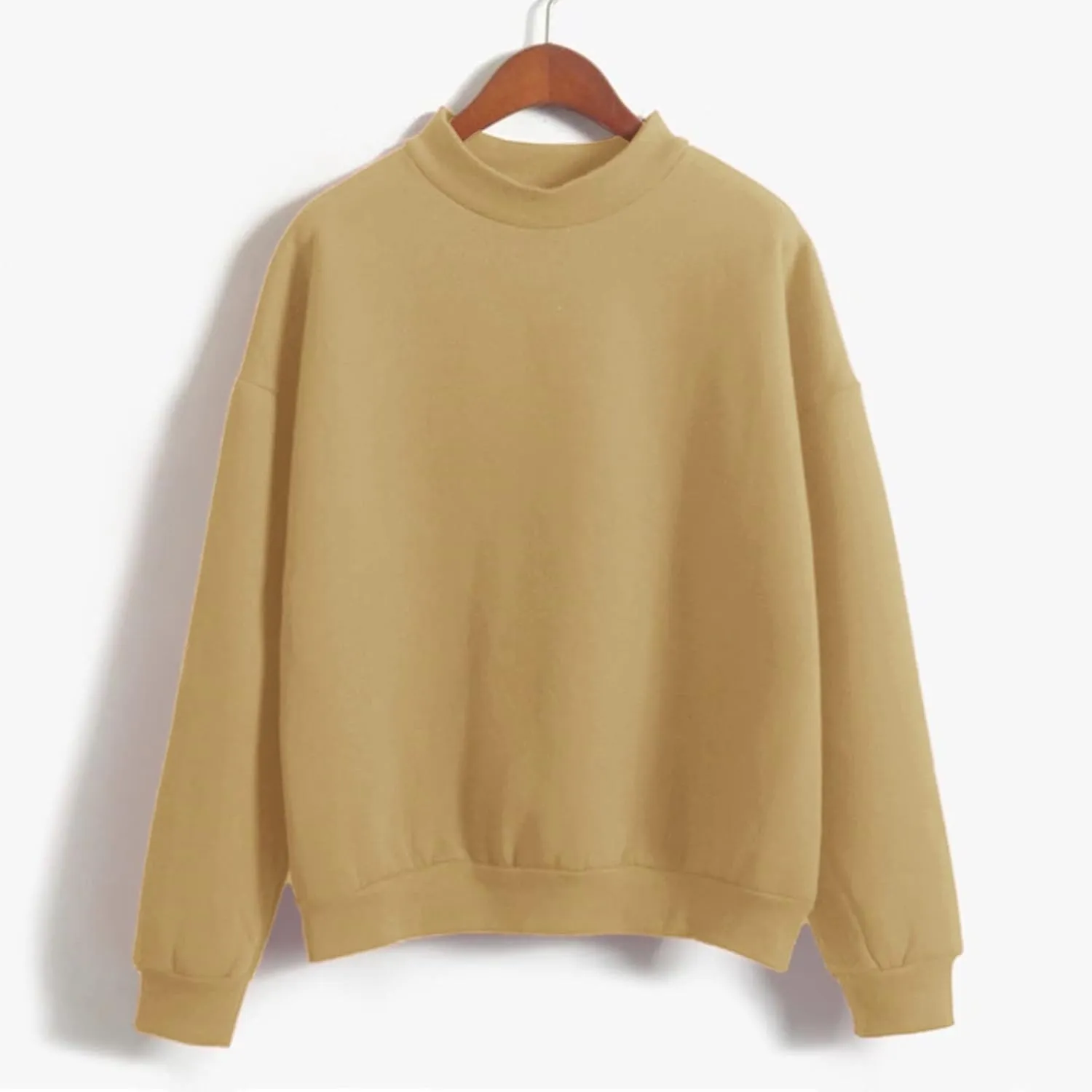 Crewneck Long Sleeve Shirts Oneck Custom Logo Knitted Pullovers Thick Autumn Winter Loose Long Sleeve Tops 2024