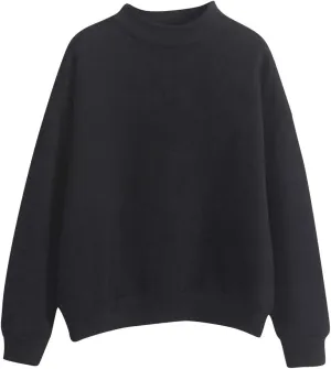 Crewneck Long Sleeve Shirts Oneck Custom Logo Knitted Pullovers Thick Autumn Winter Loose Long Sleeve Tops 2024