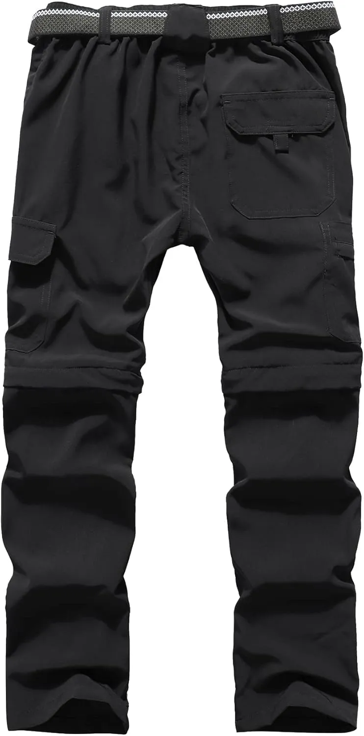 DAFENGEA Kids Hiking Cargo Pants Casual Outdoor Quick Dry Hiking Mountaineering Convertible Trousers