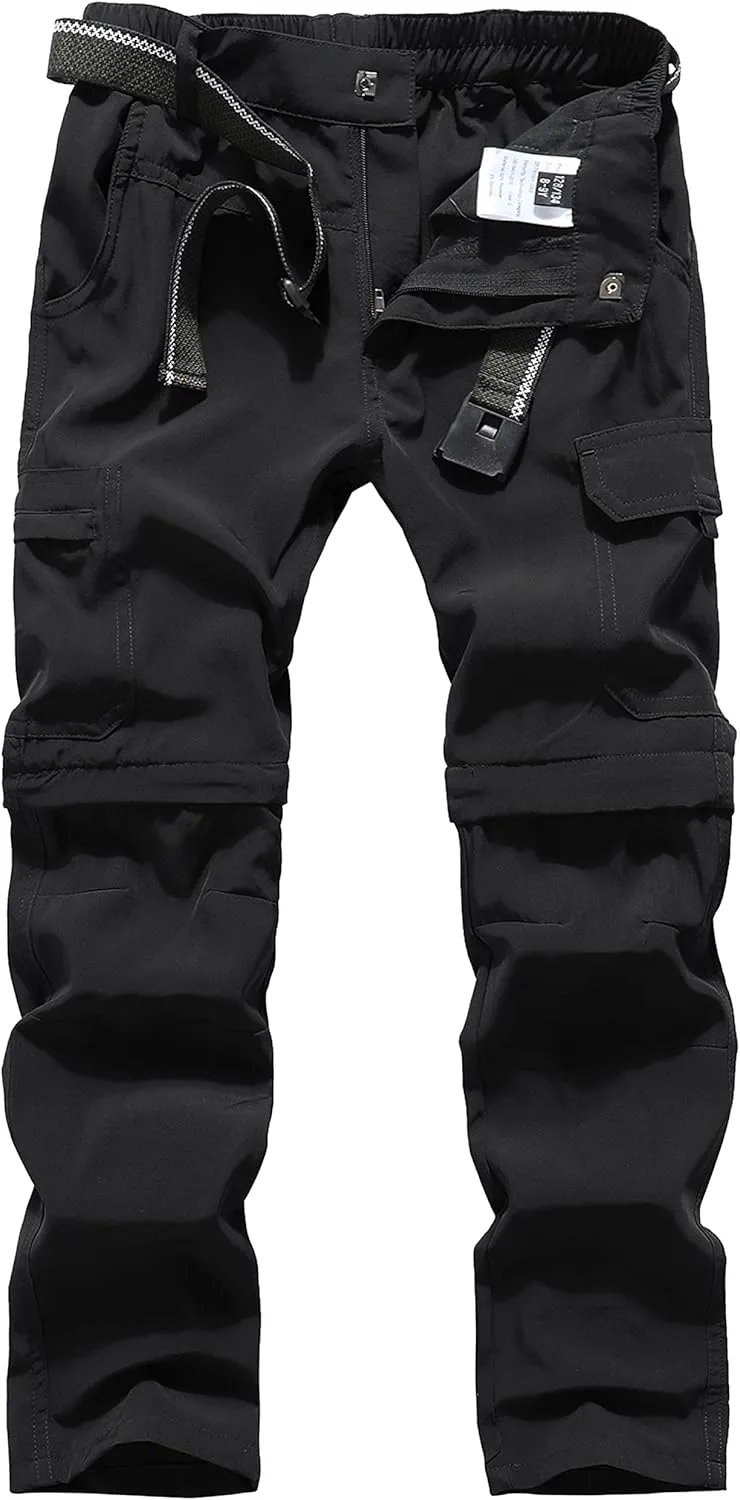 DAFENGEA Kids Hiking Cargo Pants Casual Outdoor Quick Dry Hiking Mountaineering Convertible Trousers