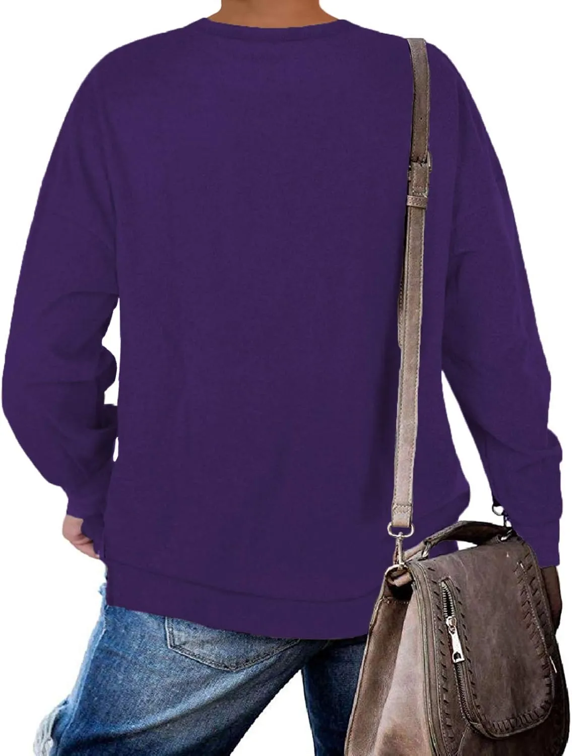 DOLNINE Plus-Size Sweatshirts for Women Casual Tops Side Slit Pullovers Shirts