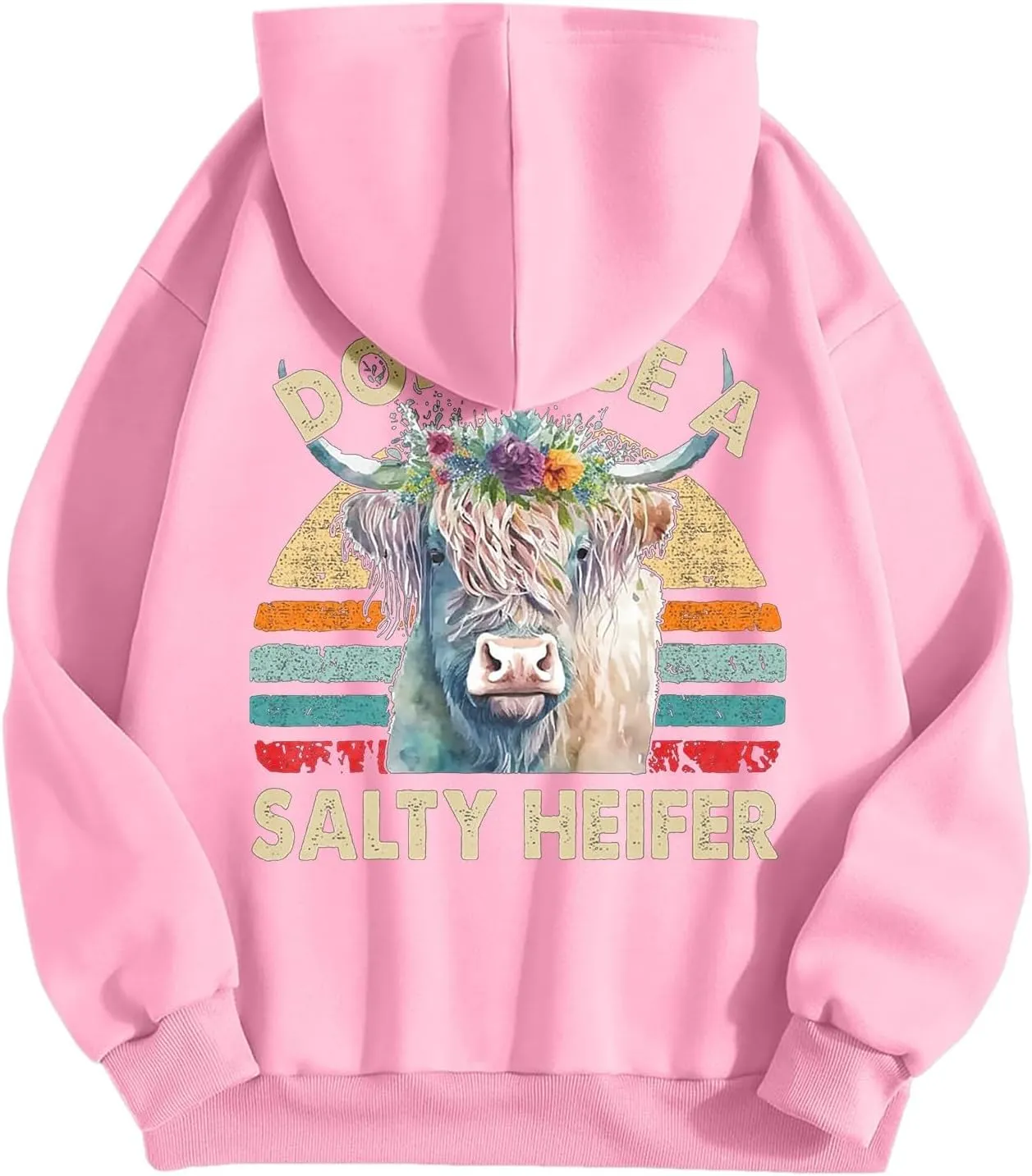 Don't Be A Salty Heifer Hoodies for Teen Girls Letter Print Sweatshirt Long Sleeve Preppy Pullover with Pocket
