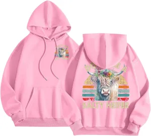 Don't Be A Salty Heifer Hoodies for Teen Girls Letter Print Sweatshirt Long Sleeve Preppy Pullover with Pocket