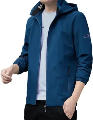 Dvbfufv Men Clothing Korean Fashion Coats Men Jacket Autumn Casual Solid Color Hooded Jackets Men Regular Outwear