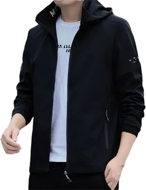 Dvbfufv Men Clothing Korean Fashion Coats Men Jacket Autumn Casual Solid Color Hooded Jackets Men Regular Outwear