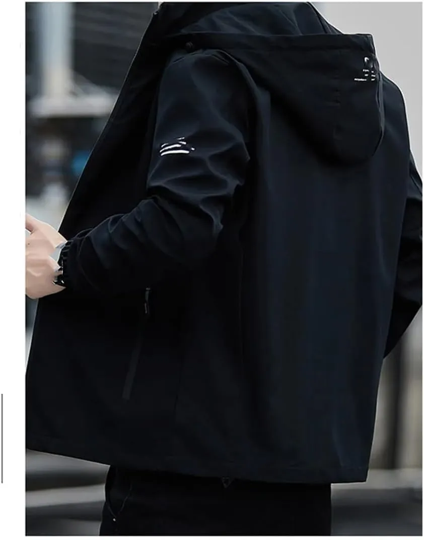 Dvbfufv Men Clothing Korean Fashion Coats Men Jacket Autumn Casual Solid Color Hooded Jackets Men Regular Outwear