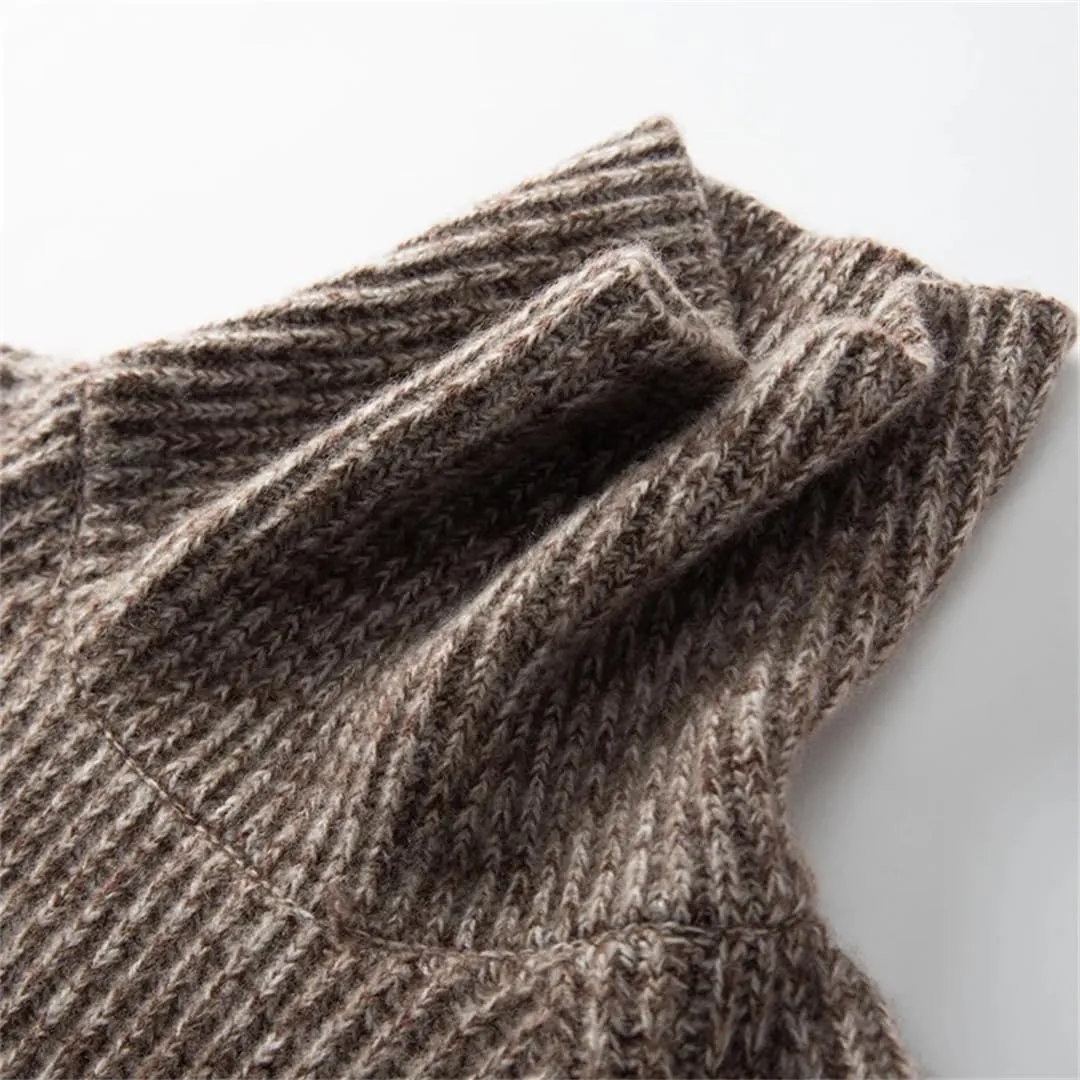 ERFMFKL Women Oversized Turtleneck Sweaters Cashmere Knitted Pullovers Jumpers Thick Warm Soft Sweater
