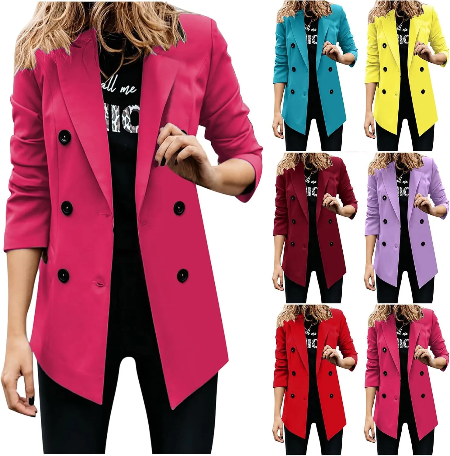 Fall Blazers for Women Open Front Long Sleeve Suit Jackets Oversized Open Front Work Office Boyfriend Blazer Outfits
