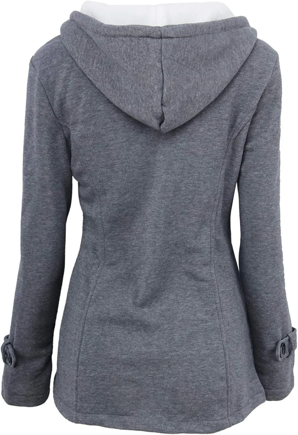 Fall Jacket Horn Button for Women Warm Fashion Coats Thick Jacket Casual Hoodie Sweatshirt Spring Autumn Zipper Coat