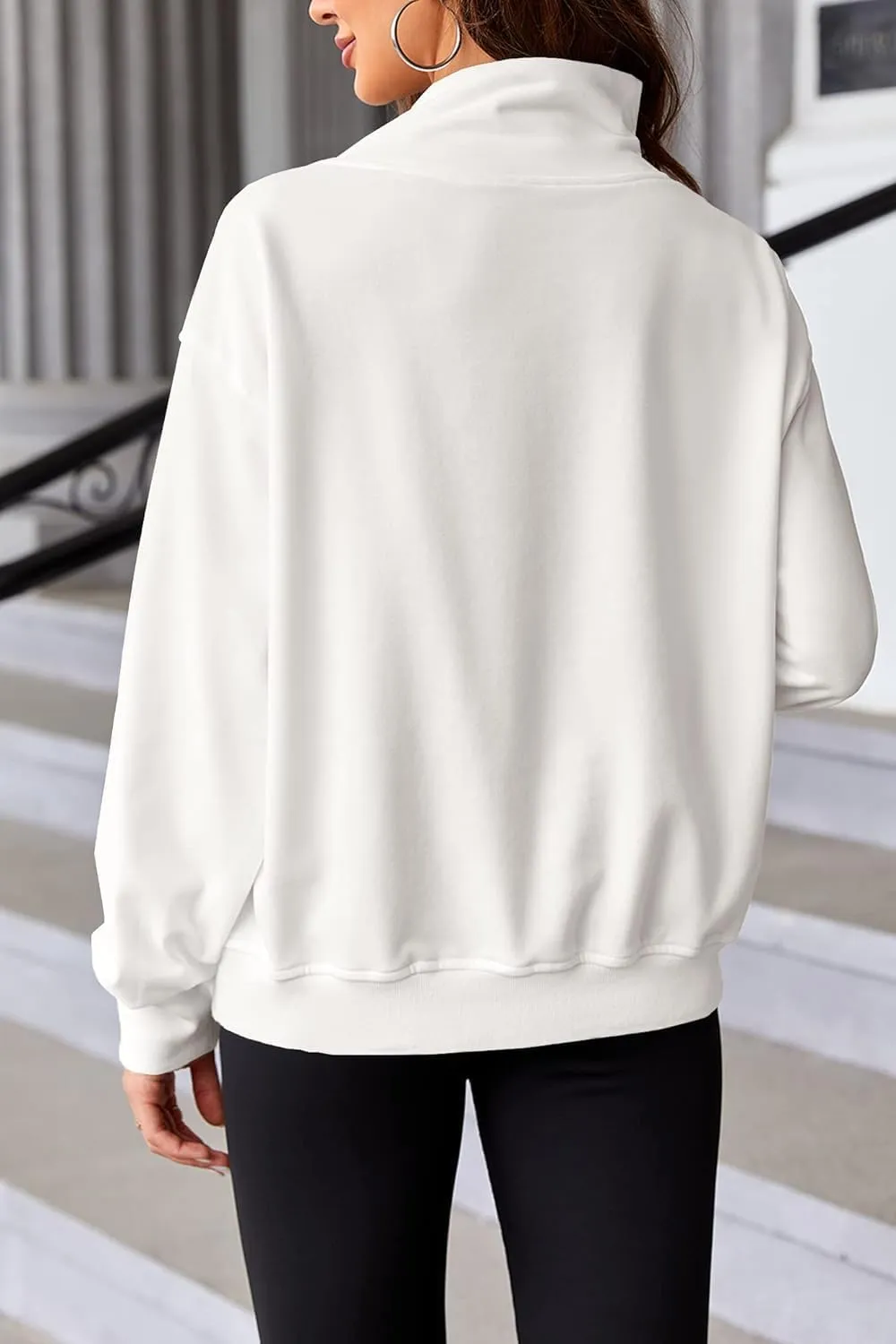 Fisoew Women's Oversized Turtleneck Sweatshirt Long Sleeve Pullover Casual Tops