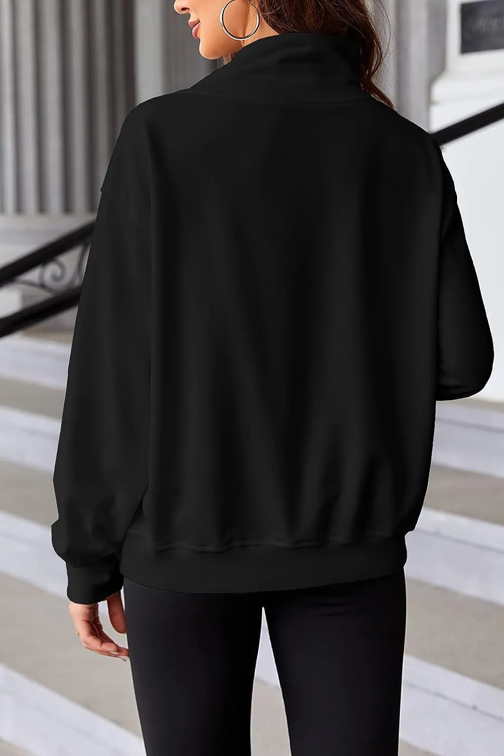 Fisoew Women's Oversized Turtleneck Sweatshirt Long Sleeve Pullover Casual Tops