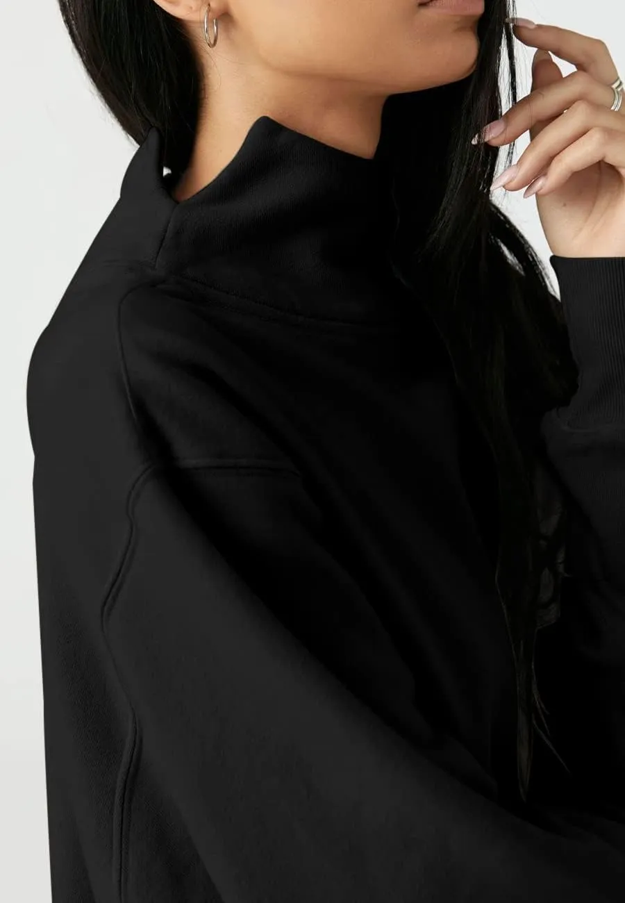 Fisoew Women's Oversized Turtleneck Sweatshirt Long Sleeve Pullover Casual Tops
