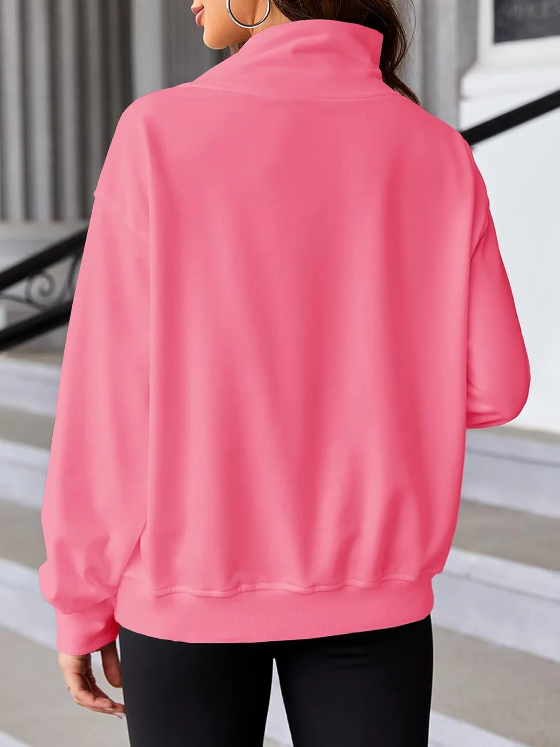 Fisoew Women's Oversized Turtleneck Sweatshirt Long Sleeve Pullover Casual Tops