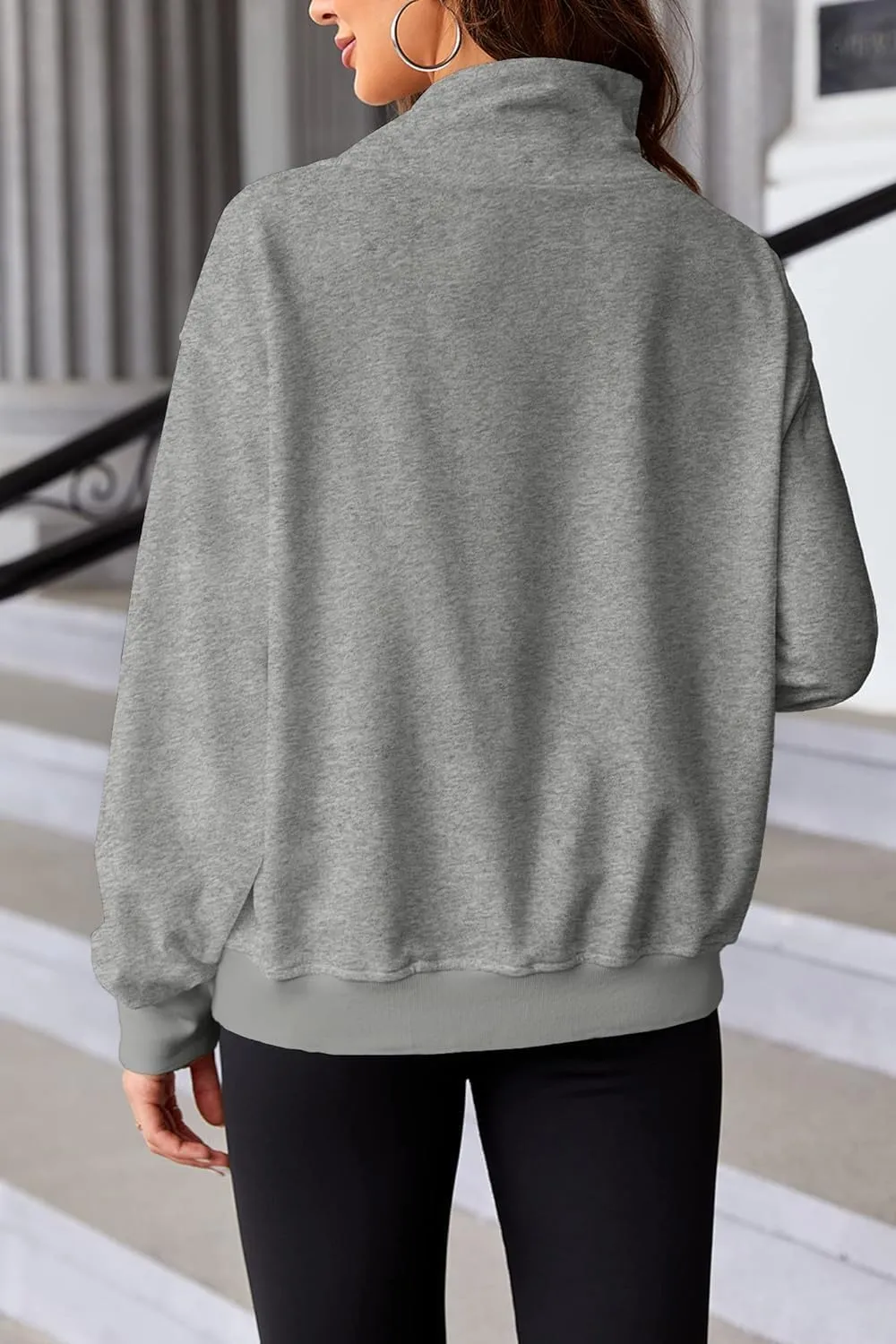 Fisoew Women's Oversized Turtleneck Sweatshirt Long Sleeve Pullover Casual Tops