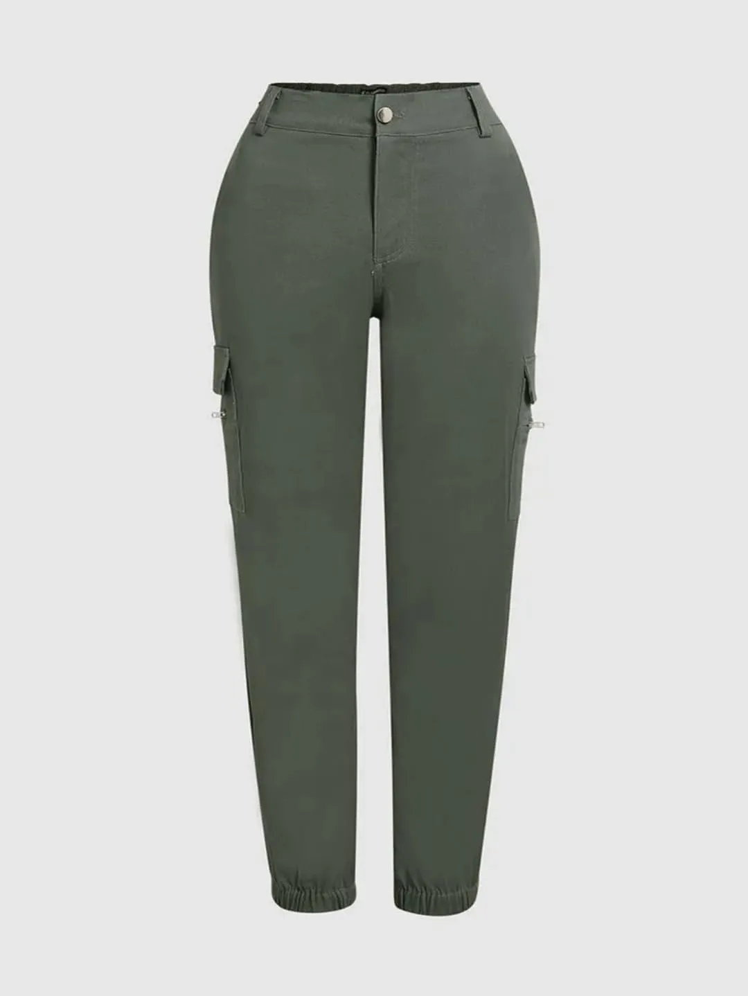 Flamingals Women's Mid Waist Skinny Jogger Flap Pocket Motorcycle Western Cargo Pants Slim Fit Jeans