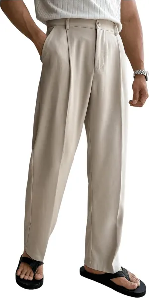 Floerns Men's Dress Pants Pleated Front Business Office Suit Trousers