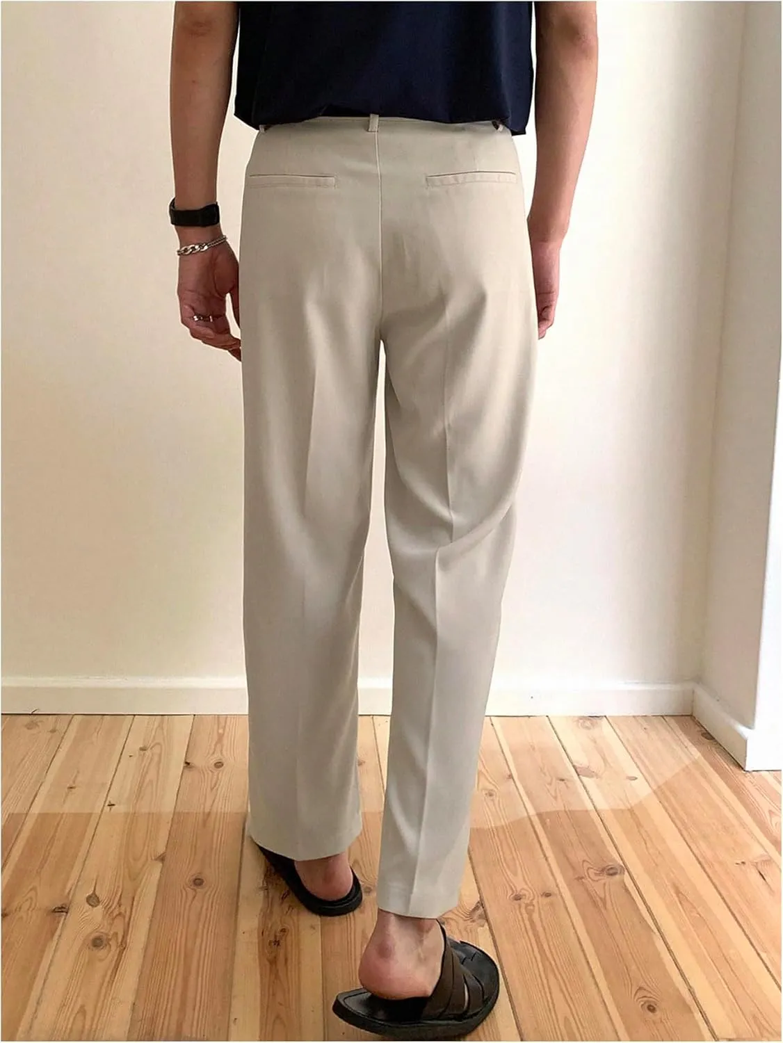 Floerns Men's Dress Pants Pleated Front Business Office Suit Trousers