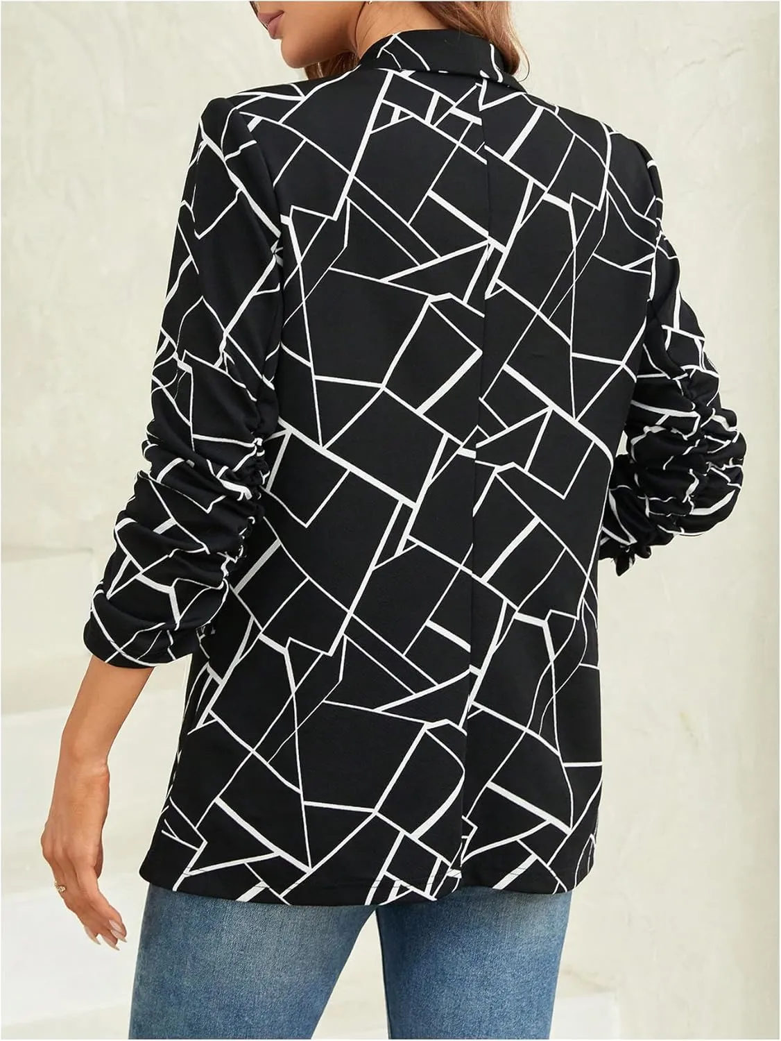 Floerns Women's Casual Long Sleeve Graphic Colorful Blazer Work Suit Jackets