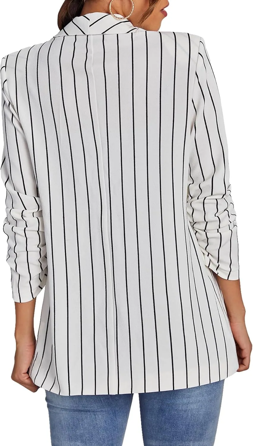 Floerns Women's Casual Long Sleeve Graphic Colorful Blazer Work Suit Jackets