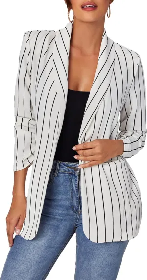 Floerns Women's Casual Long Sleeve Graphic Colorful Blazer Work Suit Jackets