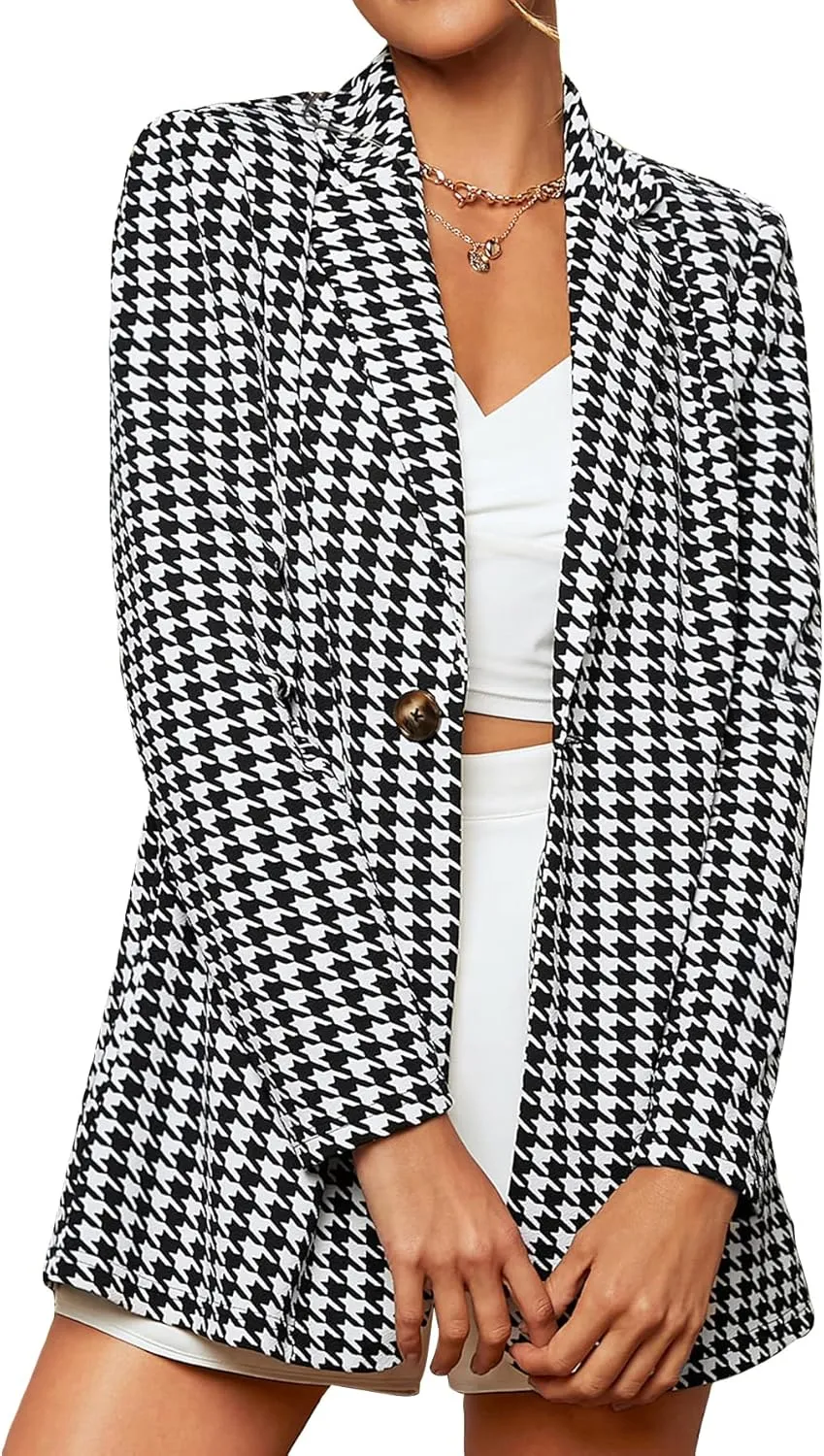 Floerns Women's Casual Long Sleeve Graphic Colorful Blazer Work Suit Jackets
