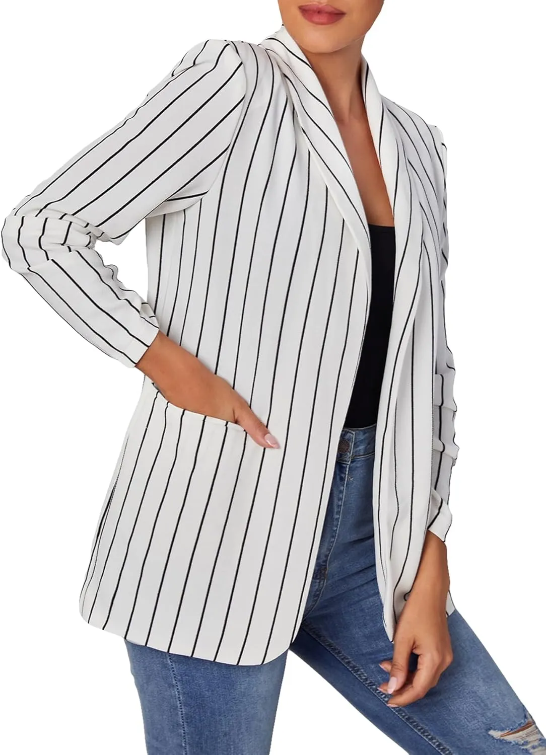 Floerns Women's Casual Long Sleeve Graphic Colorful Blazer Work Suit Jackets