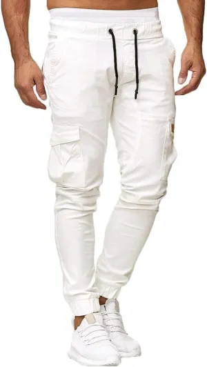 GIERIDUC Men's Cargo Fleece Jogger Sweatpant Mens Pajama Pants Long Length Men's Khaki Corduroy Pants Mens Outdoor Work Pants