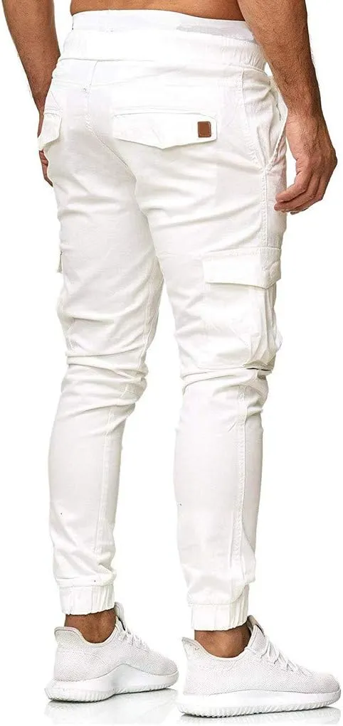 GIERIDUC Men's Cargo Fleece Jogger Sweatpant Mens Pajama Pants Long Length Men's Khaki Corduroy Pants Mens Outdoor Work Pants