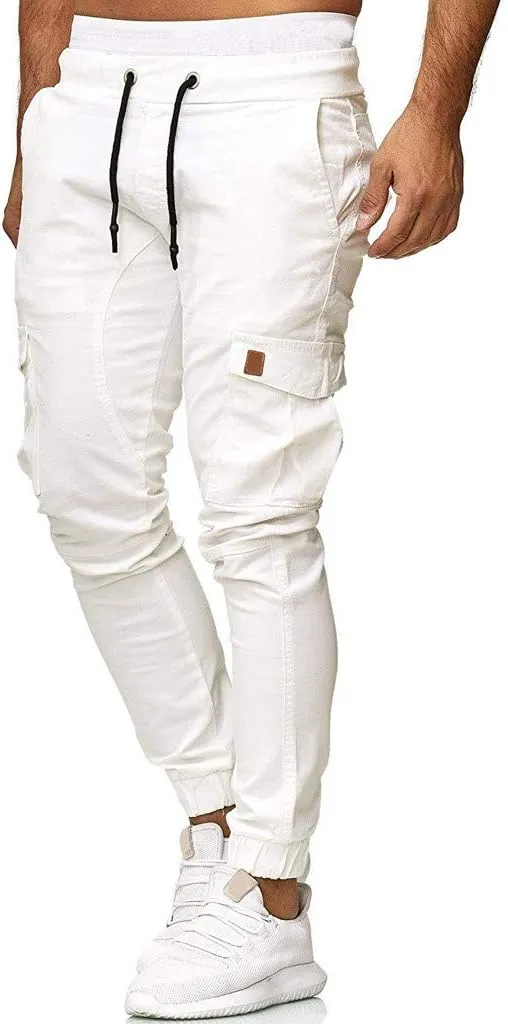 GIERIDUC Men's Cargo Fleece Jogger Sweatpant Mens Pajama Pants Long Length Men's Khaki Corduroy Pants Mens Outdoor Work Pants