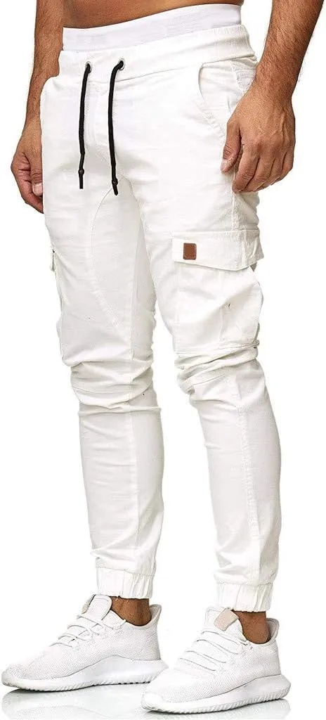 GIERIDUC Men's Cargo Fleece Jogger Sweatpant Mens Pajama Pants Long Length Men's Khaki Corduroy Pants Mens Outdoor Work Pants