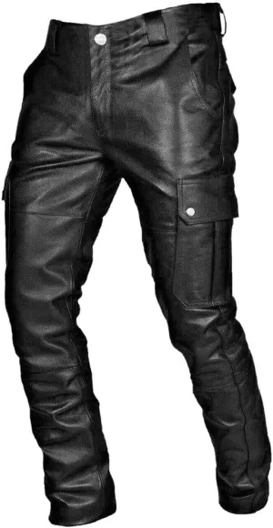 GIERIDUC Men's Faux Leather Pants Mens Extra Long Length Pyjama Bottoms Men's Pants with Long Crotch Grey Sweatpants for Men