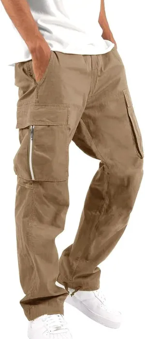 GIERIDUC Men's Wide Leg Flare Sweatpants Men's Lightweight Work Pants Off White Tracksuit Bottoms Long Length Mens Trousers