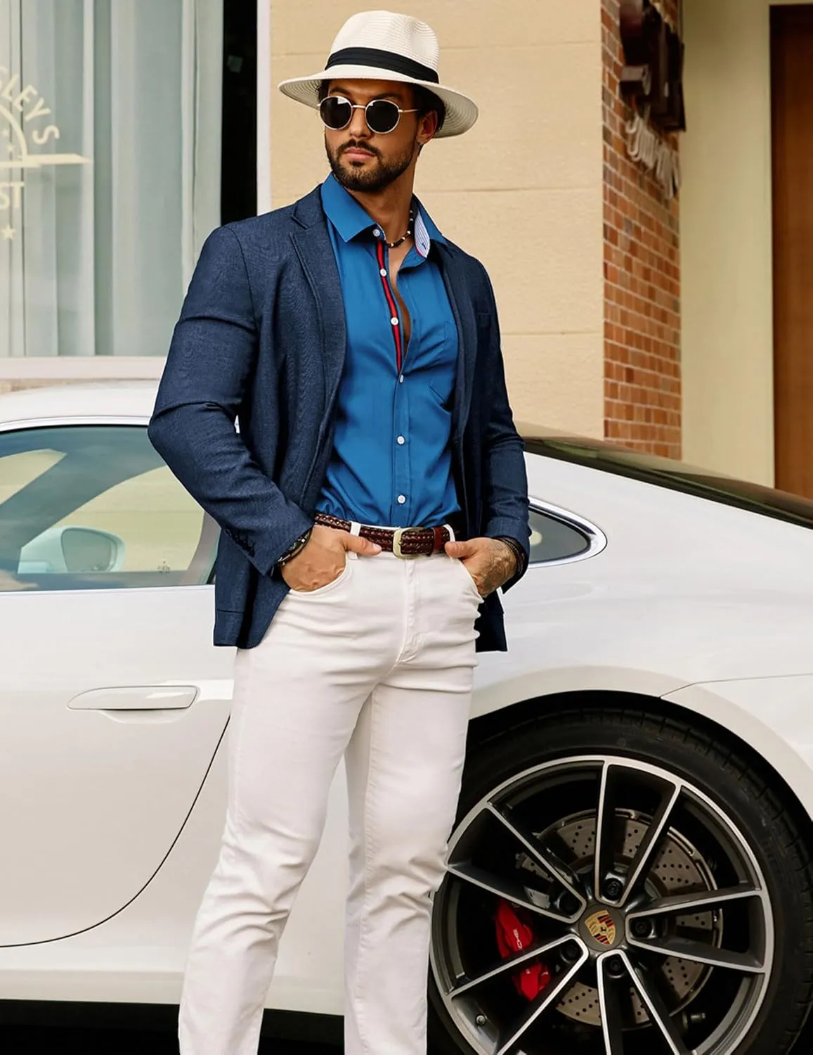 GRACE KARIN Men's Casual Blazer Suit Jackets 2 Button Lightweight Sport Coats