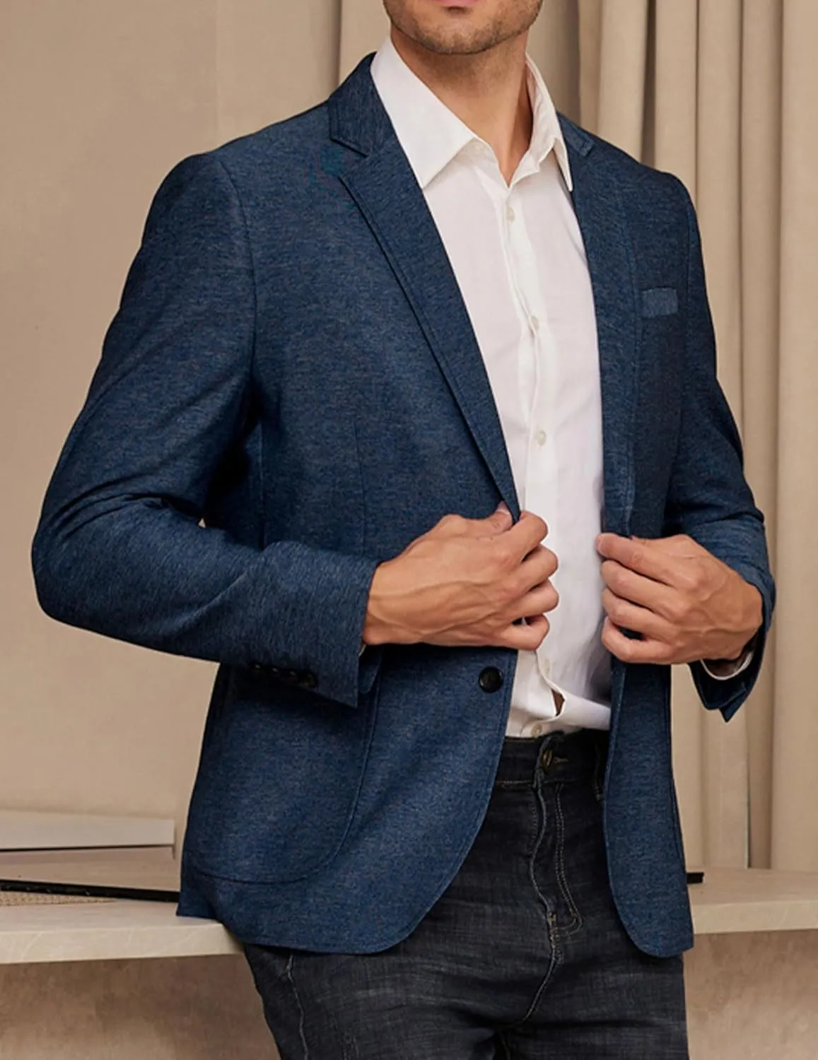 GRACE KARIN Men's Casual Blazer Suit Jackets 2 Button Lightweight Sport Coats