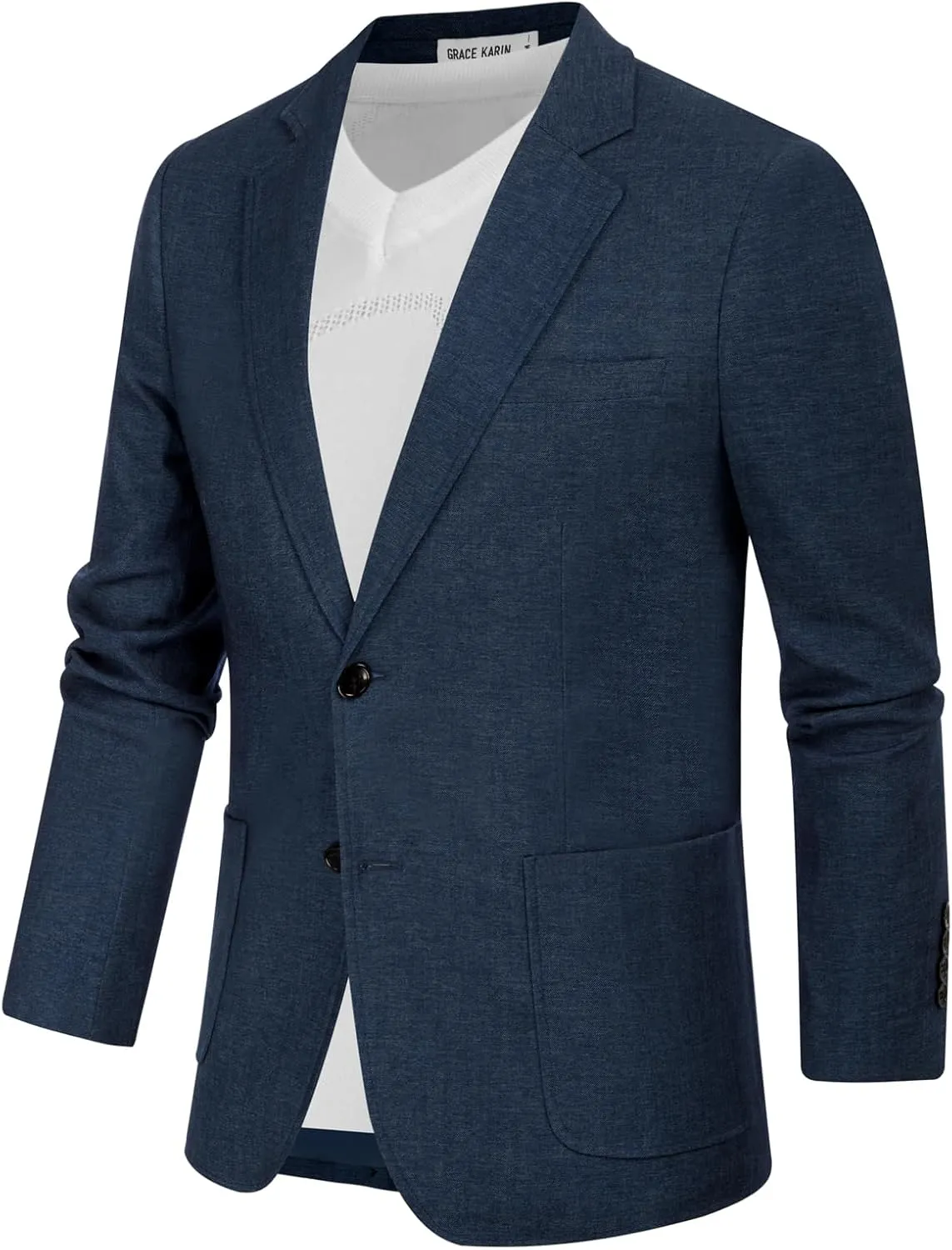 GRACE KARIN Men's Casual Blazer Suit Jackets 2 Button Lightweight Sport Coats