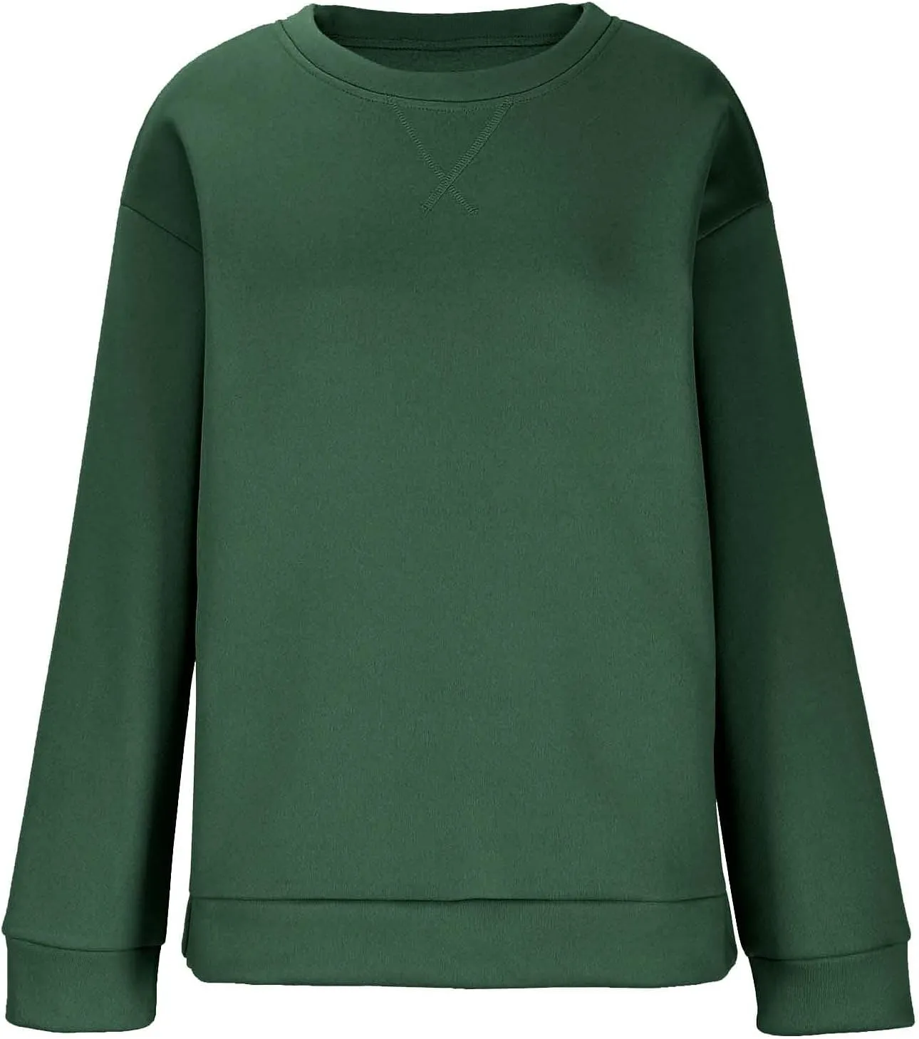 Gumipy Oversized Sweatshirt for Women Side Split Fleece Crewneck Sweatshirts Long Sleeve Womens Sweatshirt Spring Clothes