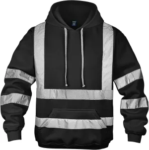 Hi Vis Men's Solid Color Reflective Visibility Sweatshirts Pullover