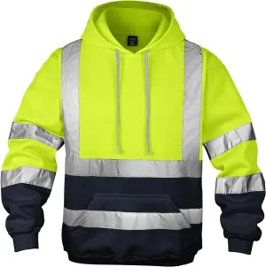 Hi Vis Men's Solid Color Reflective Visibility Sweatshirts Pullover